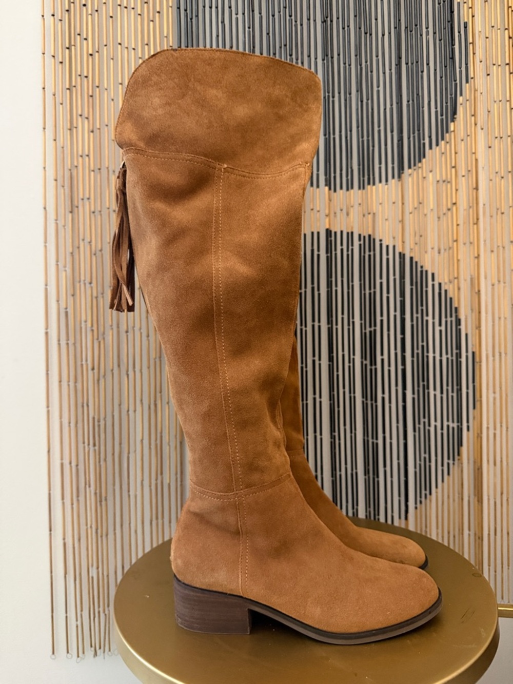 Gibson Latimer Tall Suede Over-the-Knee Boots in Cognac Brown